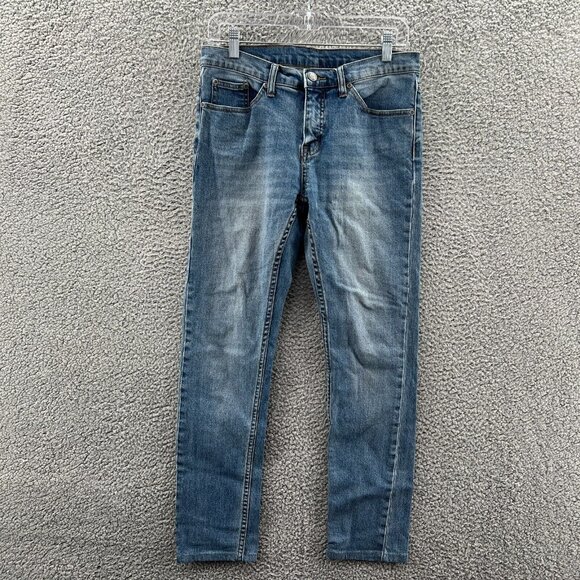 Cheap Monday Jeans Mens 29 X 28 Blue Stretched Denim Slim Straight Leg * - Picture 1 of 11